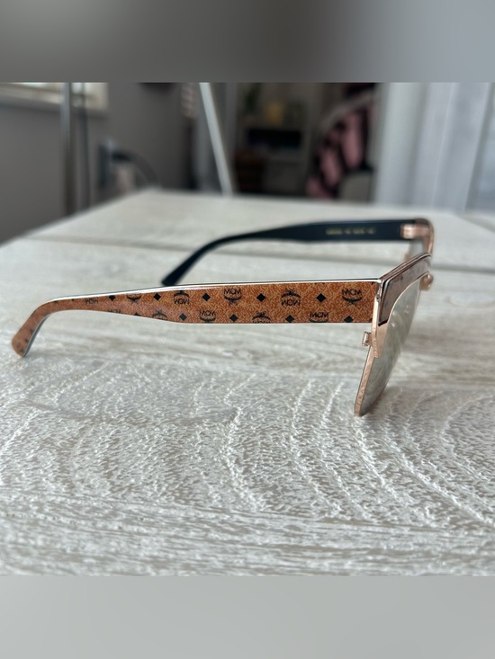 MCM Cognac Monogram Mirrored Sunglasses with Gold Accents main image 9